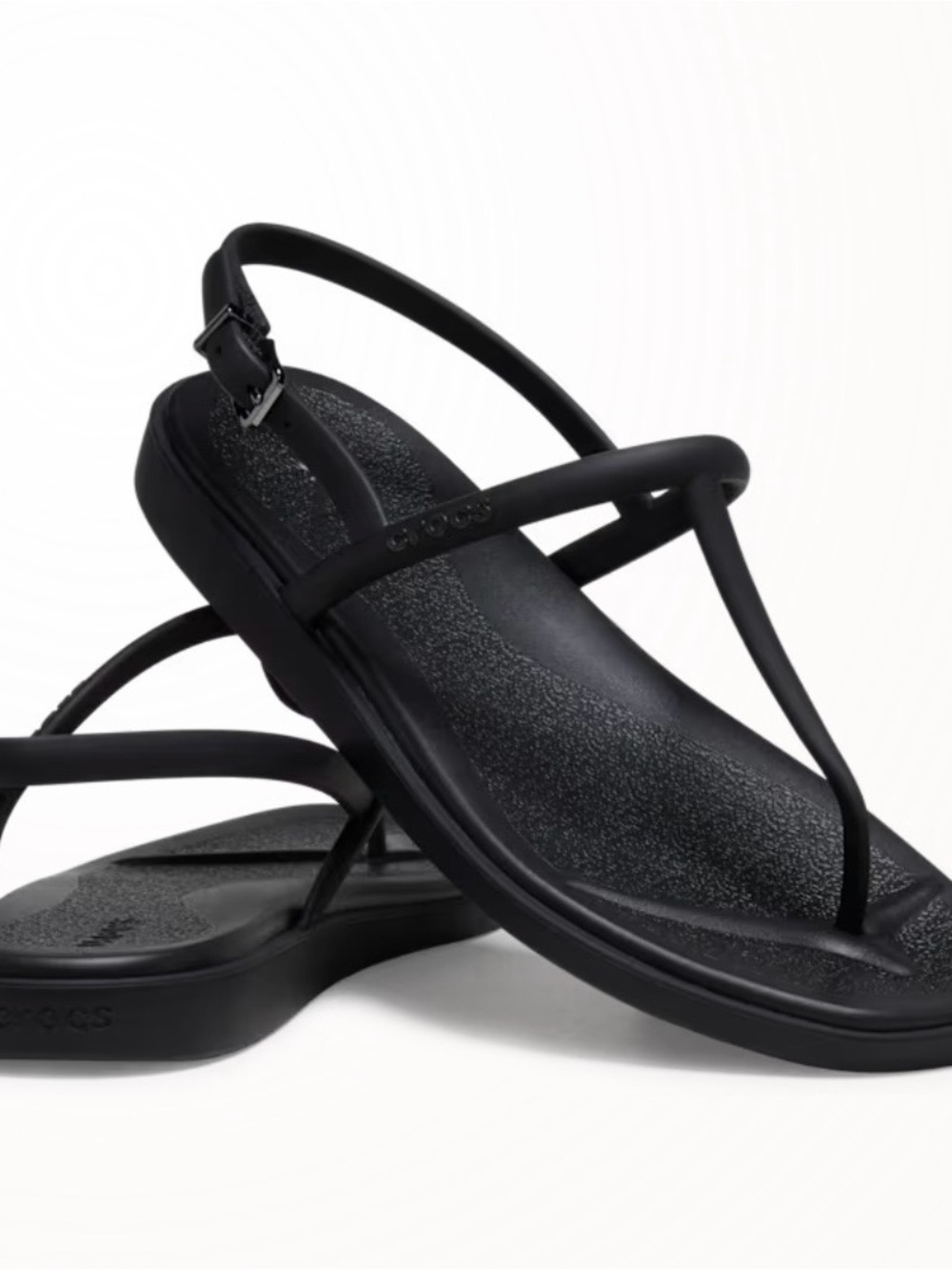 CROCS Women’s Black Slim Strappy Toe-Post Sandal (NEW)